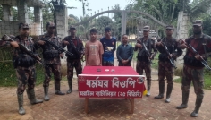 মাধবপুর সীমান্তে ভারতে অনুপ্রবেশের চেষ্টাকালে আটক ৩
