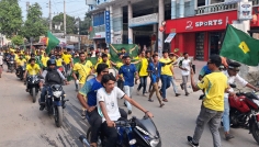 মাগুরায় ব্রাজিলের সমর্থকদের বর্ণাঢ্য শোভাযাত্রা