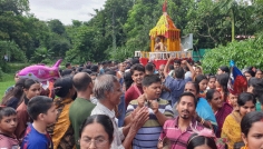 বিশ্বনাথে উৎসবমুখর পরিবেশে শ্রীশ্রী জগন্নাথদেবের রথযাত্রা শুরু