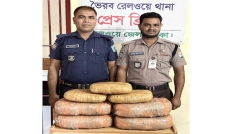 ভৈরবে রেলওয়ে স্টেশনে ট্রেন থেকে ১১ কেজি গাঁজা উদ্ধার